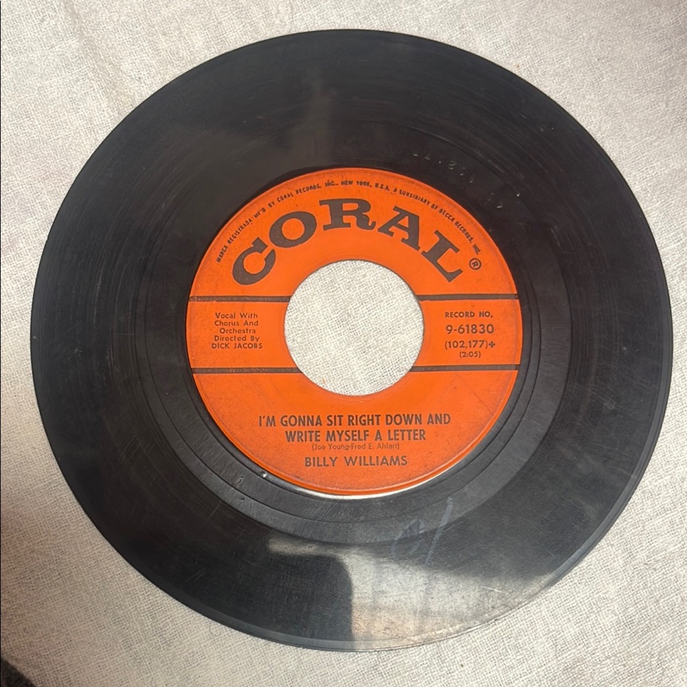 Billy Williams Vinyl Record 45 rpm